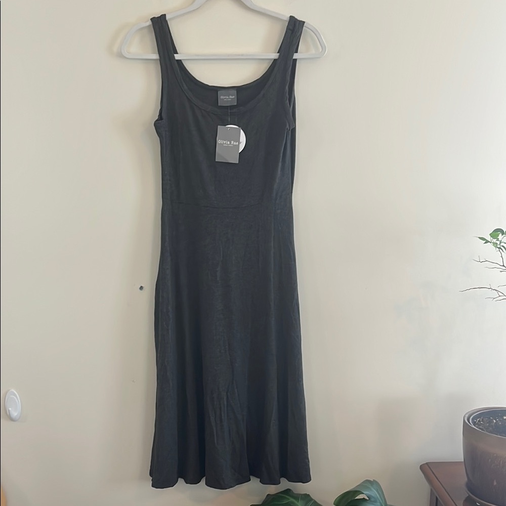 Olivia Rae Gray Fit and Flare Dress Casual‎ Comfortable S Minimalist Basic NwT